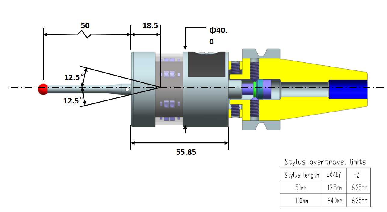  touch probe dimession