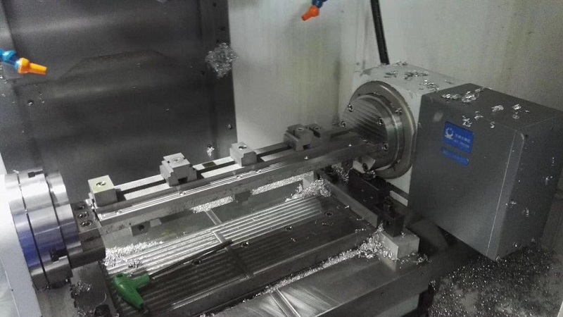 guide slider machining with rotary table