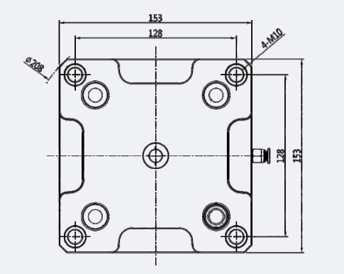 Pneumatic zero point base plate size SC52-S160A