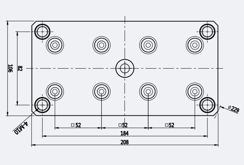 multi position base plate size SC52-S230