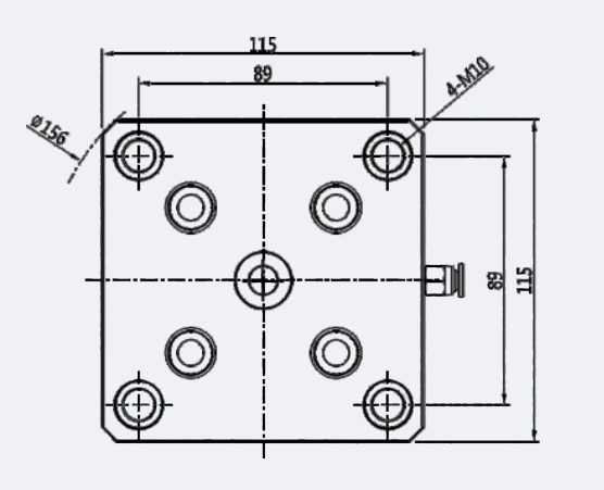 Pneumatic zero point base plate size SC96-S210A