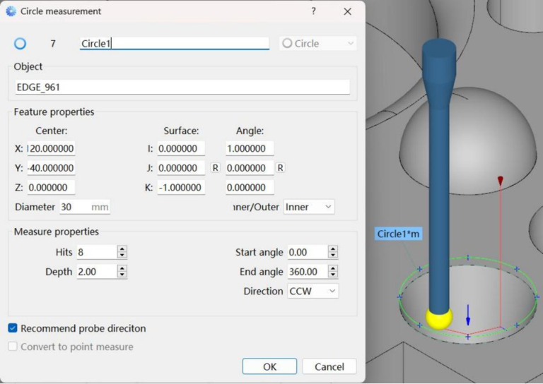 probe software measurement path planning